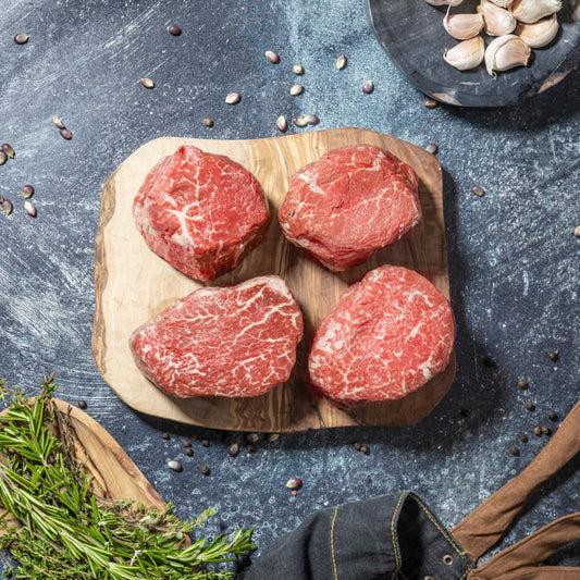 Box of Wagyu Beef Medallion Filet Wrapped with Wagyu Bacon
